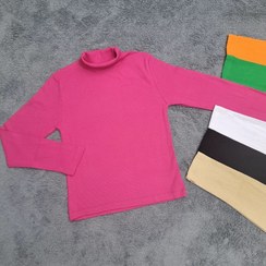 تصویر بلوز کبریتی یقه اسکی زنانه جنس پنبه سایز آزاد 