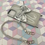 تصویر قاب گوشی iPhone 13 Pro Max آیفون قلاب دار با بند ژلاتینی طرح پاپیون کد 642 