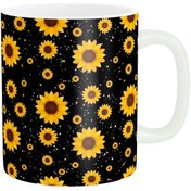 تصویر ماگ پاد آفرین مدل گلهای آفتابگردان زیبا کد 993 