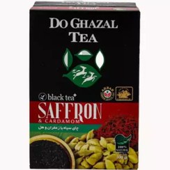 تصویر چای سیلان دو غزال ۴۰۰ گرم با زعفران و هل 
