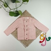 تصویر ژاکت نوزادی دخترانه آستین بلند برند lupilu طرح دکمه دار پرکی گلبهی رنگ - 6-12 ماه 