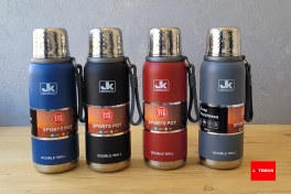 تصویر فلاسک استیل یک لیتری JK - آبی 