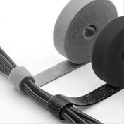 تصویر نوار چسب پارچه ای سوزنی مشکی سیم بند - 5 متر cable tie