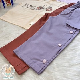 تصویر تیشرت و شلوار دخترانه بغل دکمه 