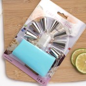 تصویر خامه پاش قیف وماسوره قنادی همراه با 7 سری متفاوت 