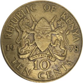 تصویر سکه کنیا 10 سنت کنیا 1978 
