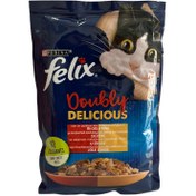 تصویر پوچ گربه فلیکس پورینا فرانسه طعم مرغ و گوشت در ژله 85 گرم Felix franc beef & chicken in jelly 85g