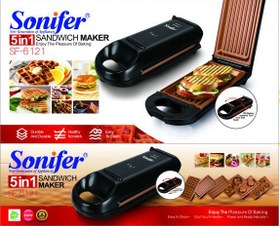 تصویر وافل ساز پنج کاره سونیفر sonifer sandwich maker 5 in 1 دونات ساندویچ گریل مدلSF-6121 