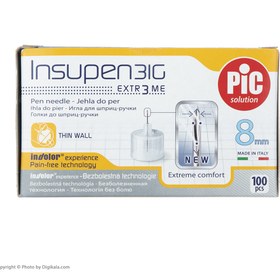 تصویر سوزن قلم انسولین پیک سلوشن 8 میلی متر بسته 100عددی Pic Solution Insulin Pen Needle 8mm pack of 100