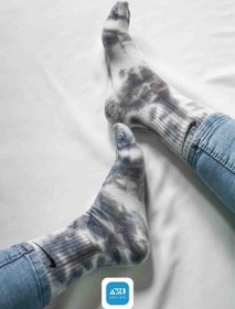 تصویر جوراب نایک پنبه ای تای دای خاکستری Gray Tie Dye Sock