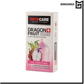 تصویر کاندوم دراگن فروت 12عددی سوئیس کر Swisscare Dragon Fruit 12Numbers