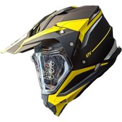 تصویر کلاه کاسکت راپیدو مدل Byellow 632 فک ثابت اندرو مشکی زرد 