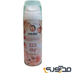 تصویر اسپری بدن زنانه طرح جدید مدل 212 Sky حجم 200میل مدیا Media Body Spray 212 Sky For Women 200ml