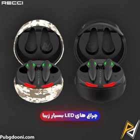 تصویر هندزفری بی سیم گیمینگ با نسخه 5.3 بلوتوث رسی Recci REP-W48 Helmet Appearance TWS REP-W48 Helmet Appearance TWS