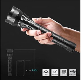 تصویر چراغ‌ قوه شارژی ضدآب توبیز Toby's flashlight TORCH-105 