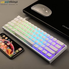 تصویر کیبورد گیمینگ مکانیکال مجیک ریفاینر با کیکپ دورشفاف مدل Magic Refiner MK25 RGB (Red Switch / PBT Pudding Keycap) 60% Mechanical Gaming Keyboard 