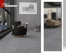 تصویر سرامیک60*120 پرسلان لعابدار طوسی مات طرح بتن - cement-21 