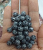 تصویر مهره سنگ سرپانتین خاکستری طوسی سایز ۸اصل معدنی سوراخ دار 