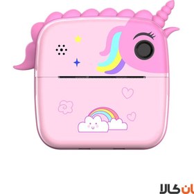 تصویر دوربین دیجیتال کودکان طرح یونیکورن مدل PRINT CAMERA A20 Children's digital camera with unicorn design, model PRINT CAMERA A20