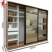 تصویر کمد لباس MDF ریلی لمکده مدل Mira 