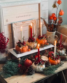 تصویر شمعدان کدو دکوراتیو candle