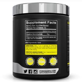 تصویر کراتین طعمدار فورزاژن ۳۰۰ گرمی CREATINE MINOHYDRATE