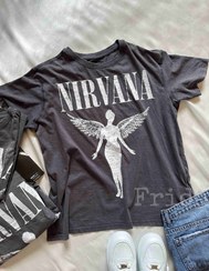 تصویر تیشرت یونیسکس NIRVANA- مدل اورسایز با چاپ باکیفیت 