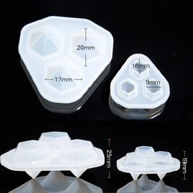 تصویر قالب سیلیکونی رزین مدل الماس 3عددی مجموعه 2عددی 