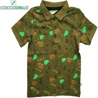 تصویر تیشرت سوزنی پسرانه سه دکمه یقه دار سبز ، برند cocodrillo 