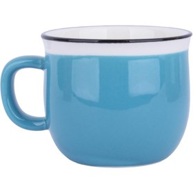 تصویر ماگ سرامیکی آبی طرح بال فرشته برند Flower کد 4543 Blue ceramic mug with angel wings design flower brand