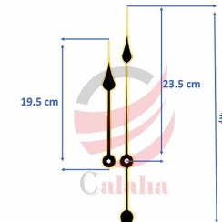 تصویر عقربه مشکی طلایی ساعت دیواری کد 16 