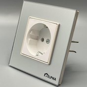 تصویر پریز برق ارت دار شیشه ای 