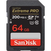 تصویر کارت حافظه SDXC سن دیسک مدل Extreme Pro V30 کلاس 10 استاندارد UHS-I U3 سرعت 200mbps ظرفیت 64 گیگابایت 