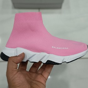 تصویر کتونی بچه گانه بالنسیاگا جورابی صورتی Balenciaga Pink 