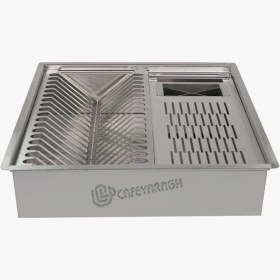 تصویر آبچکان توکار برازا مدل B1 سایز ۴۶ سانت استیل و مشکی 