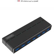 تصویر هاب 7 پورت USB3.0 آداپتور دار یونیتک Y-3184 