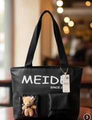 تصویر کیف دستی زنانه MEIDE مدل Shopper | جادار، ترندی و مناسب استفاده روزمره - مشکی 