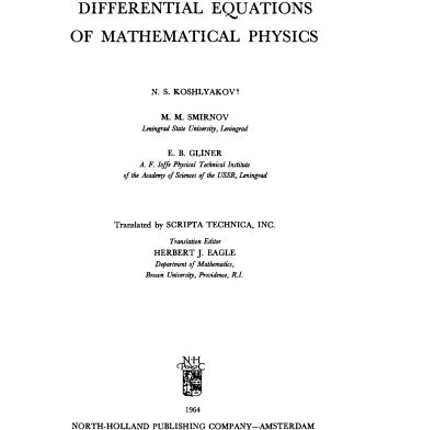 خرید و قیمت دانلود کتاب Differential equations of mathematical physics ...