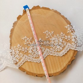 تصویر دانتل شیفون طرح گل عروس (کد21) 