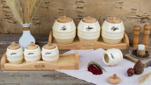 تصویر سرویس پاسماوری و ادویه بشکه چوب ۷ تکه 