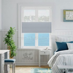 تصویر پرده پلیسه شب و روز پشت دری یک طرفه در 12 رنگ Night & Day Double Pleated Blinds