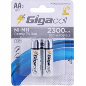 تصویر باتری قلمی شارژی گیگاسل 2300mAh بسته 2 تایی Gigacell AA 2300mAh Battery