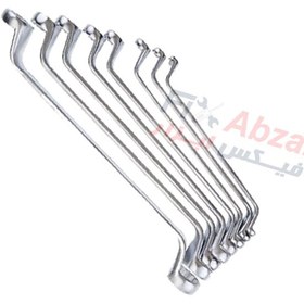 تصویر آچار دو سر رینگی لیکوتا مدل AWT-EBSK01 LICOTA 8 PCS EUROPEAN TYPE DOUBLE RING OFFSET 75˚ WRENCH SET MODEL AWT-EBSK01