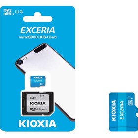 تصویر کارت حافظه‌ microSDHC کیوکسیا KIOXIA مدل EXCERIA کلاس 10 استاندارد UHS-I U1 سرعت 100MBps ظرفیت 64 گیگابایت به همراه آداپتور SD 