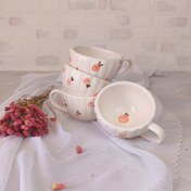 تصویر فنجان دالبری دستساز سرامیکی طرح رز