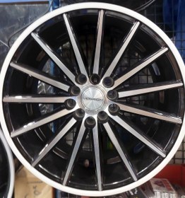 تصویر رینگ اسپرت سایز۱۶(۱۰۸×۵) دنا پلاس توربو ۵ پیچ رختراش مشکی Sport wheel size 16"(5×108) MB Dena+