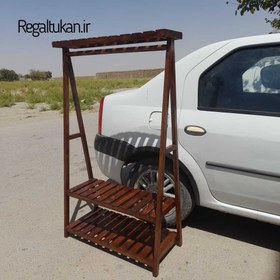 تصویر خرید رگال لباس چوبی دوطبقه تاجدار 