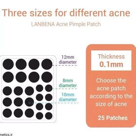 تصویر چسب جوش و آکنه لانبنا بسته 25عددی 