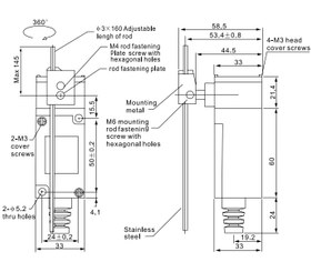 تصویر لیمیت سوئیچ اهرمی قابل تنظیم طرح امرن تیپ باریک سی ان تی دی CNTD مدل CHL-5050 