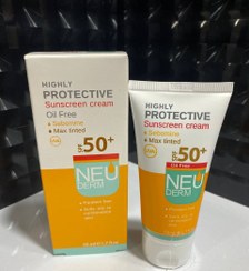 تصویر کرم ضدآفتاب فاقد چربی رنگ تیره هایلی پروتکتیو نئودرم Neuderm highly protective sunscreen cream